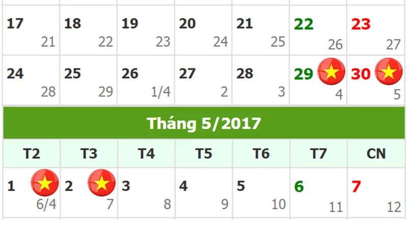 Dịp lễ 30-4 và 1-5 được nghỉ 4 ngày