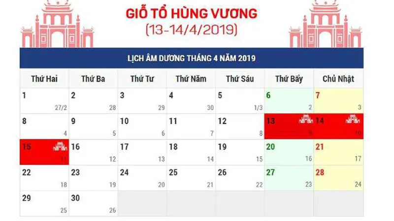 Dịp Lễ Giỗ Tổ Hùng Vương, nghỉ 3 ngày