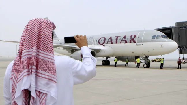 Máy bay của hãng Qatar Airways. Ảnh: REUTERS