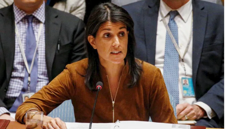 Đại sứ Mỹ tại LHQ Nikki Haley. Ảnh: REUTERS