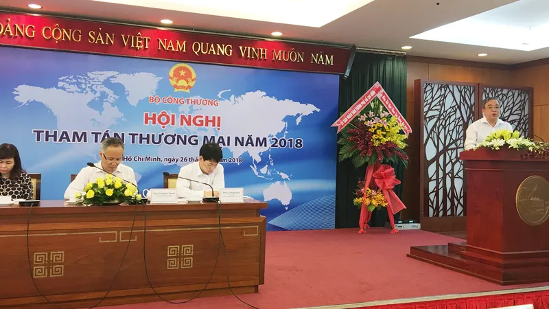 Ông Nguyễn Ngọc Hòa, Phó Giám đốc Sở Công Thương TPHCM đang kiến nghị giải pháp hỗ trợ cho DN thành phố mở rộng thị trường trong thời gian tới