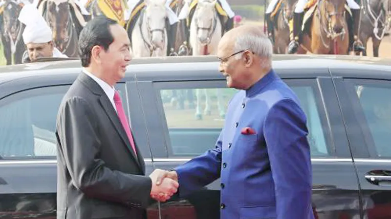 Chủ tịch nước Trần Đại Quang và Tổng thống Ấn Độ Ram Nath Kovind. Ảnh: TTXVN