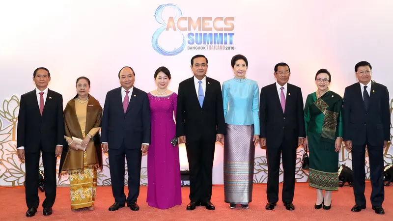 Các trưởng đoàn cùng phu nhân tham dự ACMECS lần thứ 8 và CLMV lần thứ 9