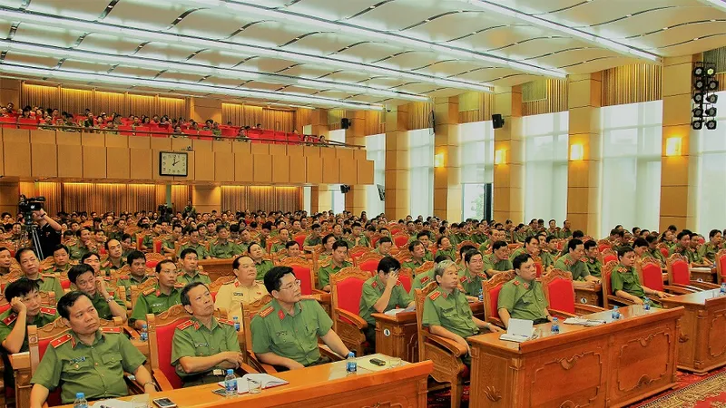 Toàn cảnh buổi báo cáo thời sự. Ảnh: Bộ Công an