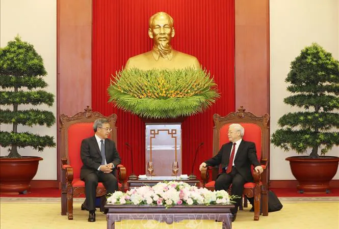 Tổng Bí thư Nguyễn Phú Trọng tiếp nước Cộng hòa Nhân dân Trung Hoa. Ảnh: TTXVN