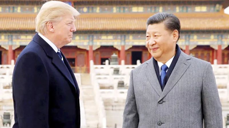 Tổng thống Mỹ Donald Trump và Chủ tịch Tập Cận Bình trong chuyến thăm Trung Quốc tháng 11-2017