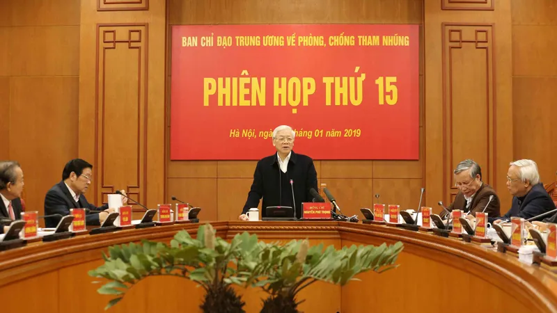 Tổng Bí thư, Chủ tịch nước Nguyễn Phú Trọng phát biểu kết luận phiên họp. Ảnh: TTXVN