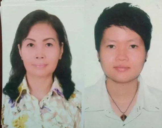 Phạm Thị Thiên Hà (phải) và mẹ là bà Trịnh Thị Hồng Hoa.