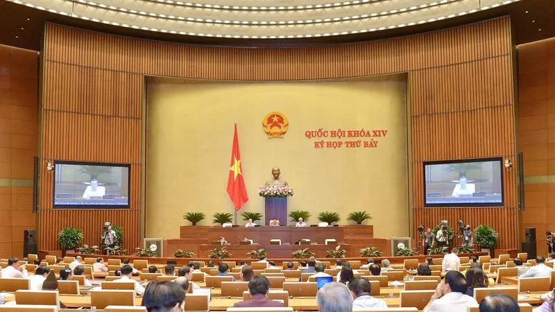 Quốc hội thảo luận về dự án Luật sửa đổi, bổ sung một số điều của Luật Kiểm toán nhà nước. Ảnh: Quochoi