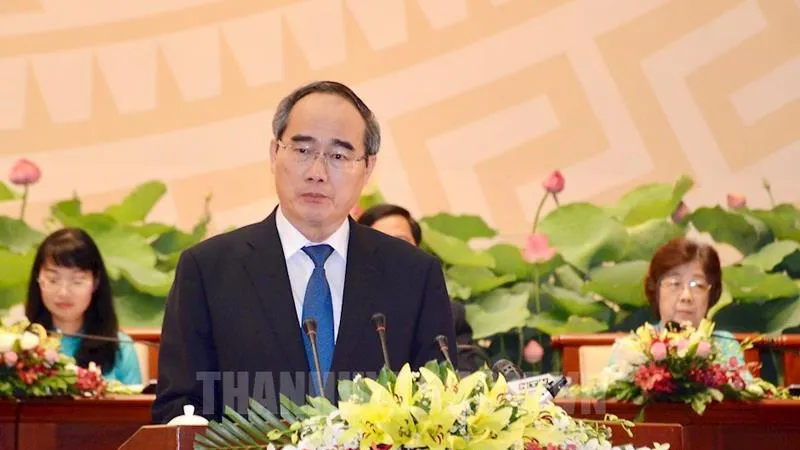 Đồng chí Nguyễn Thiện Nhân, Bí thư Thành ủy TPHCM phát biểu chỉ đạo đại hội. Ảnh: hcmcpv
