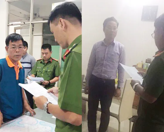 Công an đọc lệnh bắt giữ ông Nam và ông Tùng