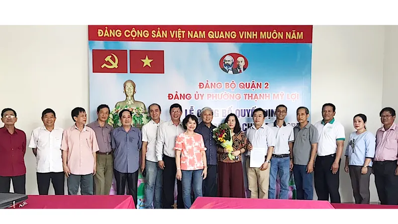 Chi bộ chung cư CBD (phường Thạnh Mỹ Lợi) vừa được thành lập. Ảnh: BÌNH NGUYỄN