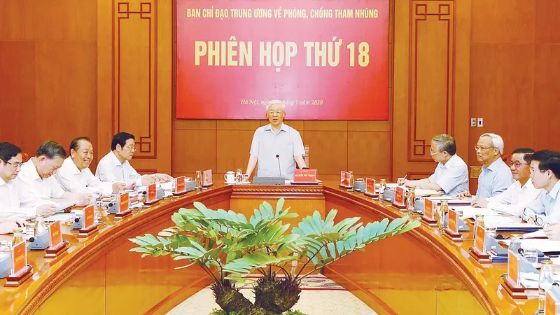 Tổng Bí thư, Chủ tịch nước Nguyễn Phú Trọng phát biểu chỉ đạo phiên họp. Ảnh: TTXVN