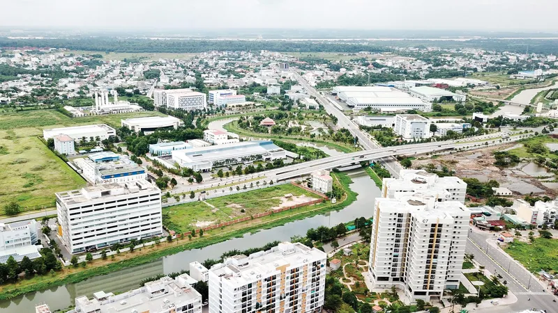 Khu dân cư phường Tân Phú và phường Tăng Nhơn Phú A, giáp với Khu công nghệ cao TPHCM. Ảnh: HOÀNG HÙNG
