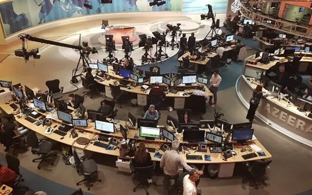 Trụ sở hãng Al Jazeera. Ảnh: AP