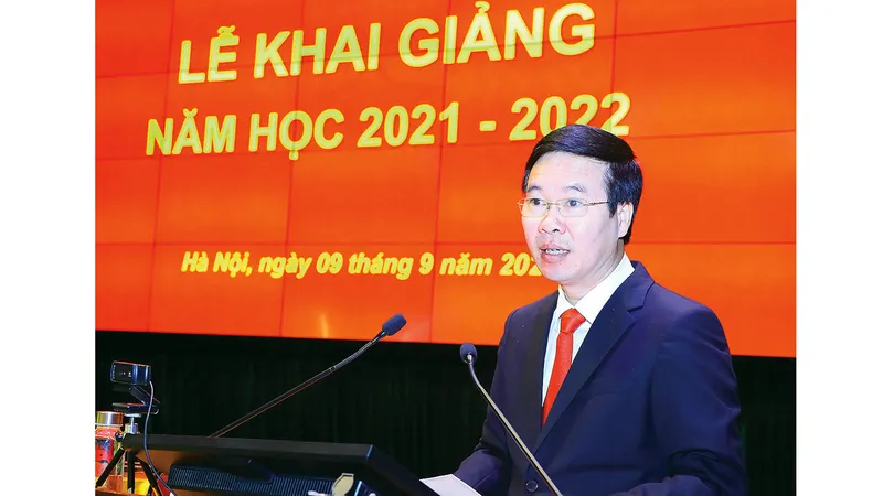 Thường trực Ban Bí thư Võ Văn Thưởng phát biểu tại buổi lễ. Ảnh: TTXVN