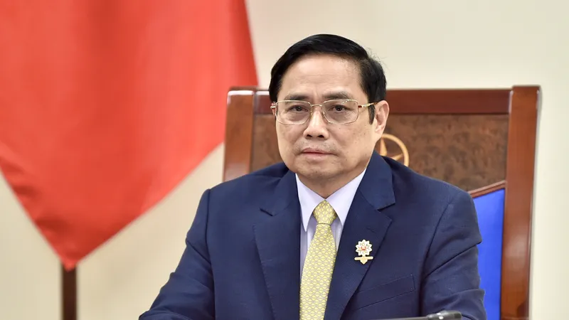 Thủ tướng Phạm Minh Chính đã điện đàm với Thủ tướng Liên hiệp Vương quốc Anh và Bắc Ireland Boris Johnson. Ảnh: VGP