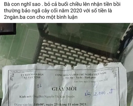 Nội dung bài viết được đăng tải vào tối 25-11. Ảnh: Chụp từ trang facebook