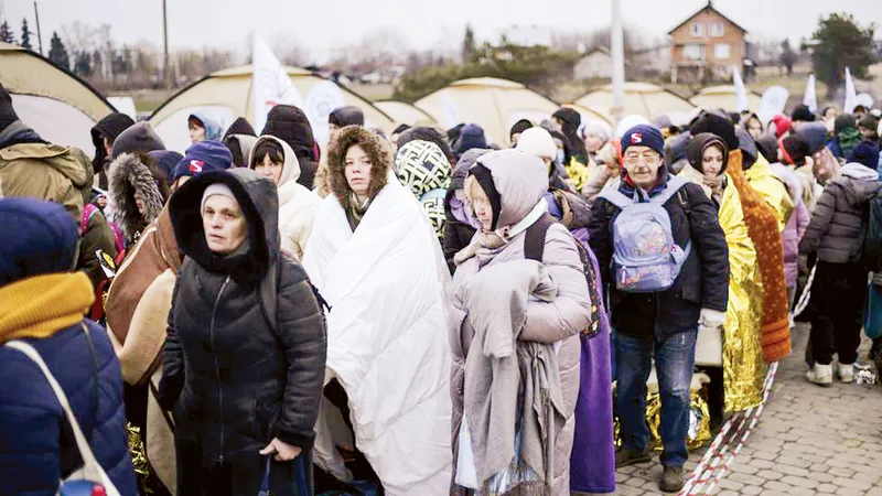 Người tị nạn Ukraine tại khu vực biên giới giáp Ba Lan