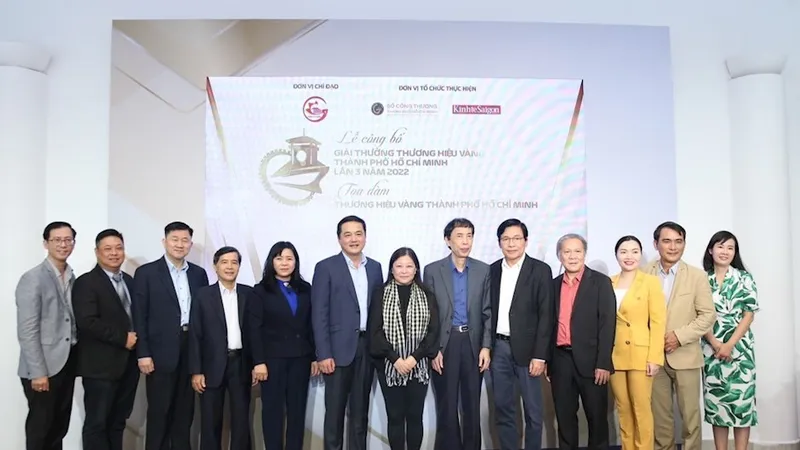 Các đại biểu tham dự lễ công bố Giải thưởng Thương hiệu Vàng TPHCM lần 3 năm 2022. Ảnh: hcmcpv