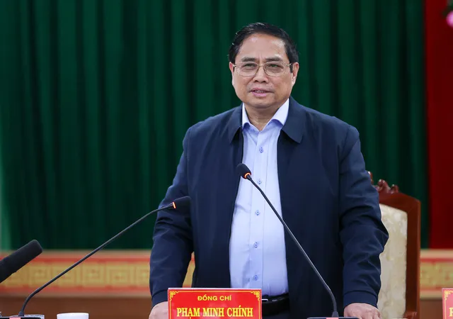 Thủ tướng Phạm Minh Chính phát biểu tại cuộc làm việc với lãnh đạo chủ chốt tỉnh Phú Yên. Ảnh: VGP