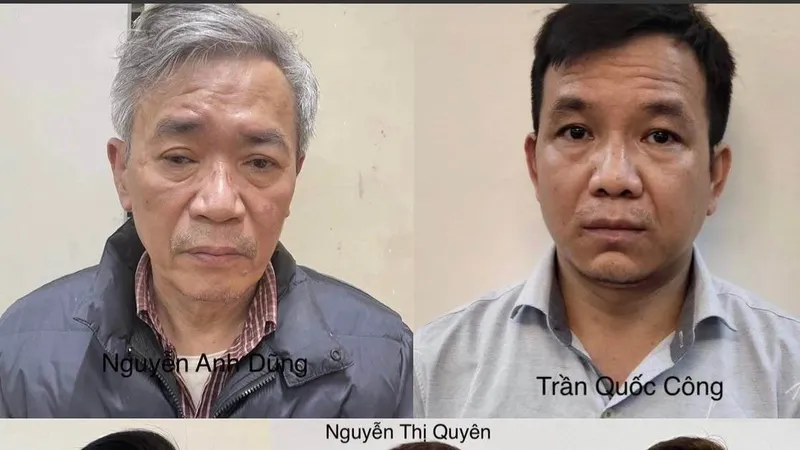 5 bị can Nguyễn Anh Dũng, Trần Quốc Công, Cao Việt Bách, Nguyễn Thị Quyên, Tạ Hải Anh