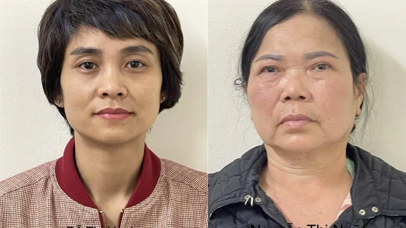 Bị can Đỗ Thị Hạnh và Nguyễn Thị Ngữ. Ảnh: Bộ Công an 