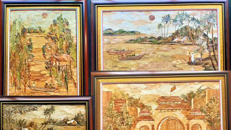 Mộc mạc tranh vỏ tràm Miệt Thứ