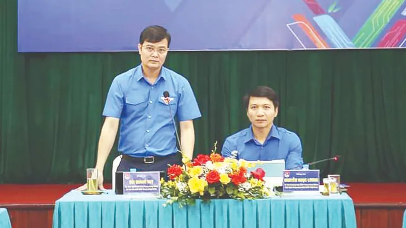 Bí thư thứ nhất Trung ương Đoàn Bùi Quang Huy chủ trì hội nghị Ban Thường vụ Trung ương Đoàn lần thứ 3, khóa XII. Ảnh: BÍCH QUYÊN