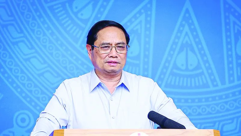 Thủ tướng Phạm Minh Chính phát biểu tại phiên họp. Ảnh: VIẾT CHUNG