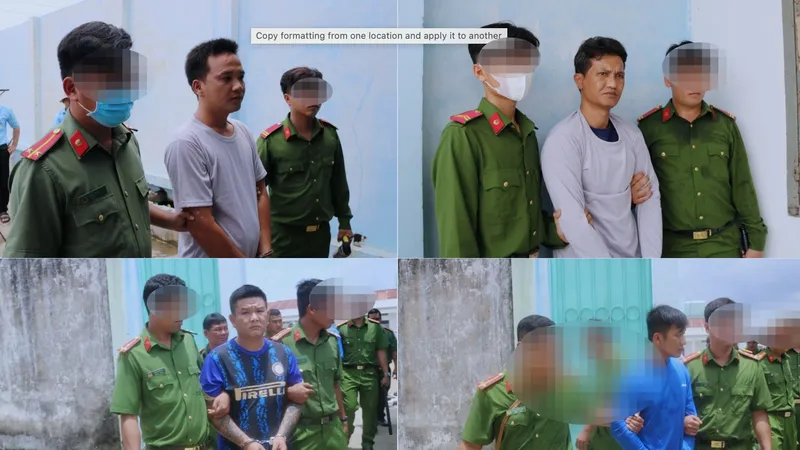 Các đối tượng đã bị bắt tạm giam để xử lý theo quy định của pháp luật. Ảnh: VĂN HƠN