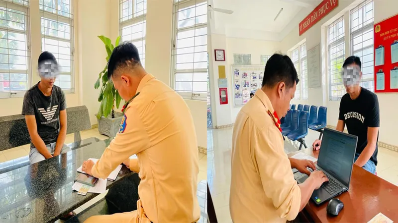 Xử lý 2 đối tượng chạy xe máy đánh võng, cản trở giao thông