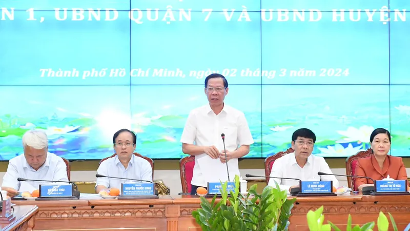 Chủ tịch UBND TPHCM làm việc, giải quyết các kiến nghị TP Thủ Đức, quận 1, 7 và huyện Cần Giờ 