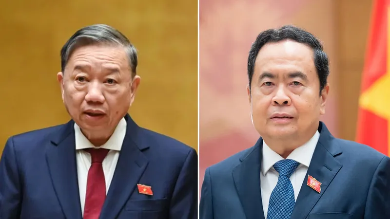 Tổng Bí thư Nguyễn Phú Trọng chúc mừng đồng chí Tô Lâm và đồng chí Trần Thanh Mẫn