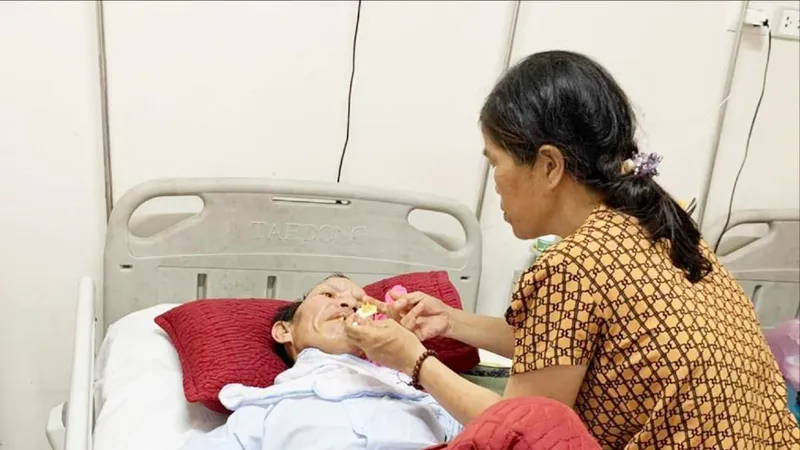 Anh Kim đang điều trị tại Bệnh viện Trung ương Huế cơ sở 2