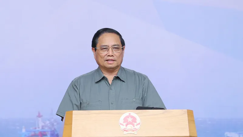 Thủ tướng Phạm Minh Chính phát biểu kết luận hội nghị Ảnh: VIẾT CHUNG