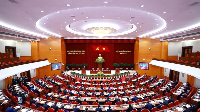 Phiên khai mạc Hội nghị lần thứ 10 Ban Chấp hành Trung ương Đảng Cộng sản Việt Nam khóa XIII. Ảnh: TTXVN
