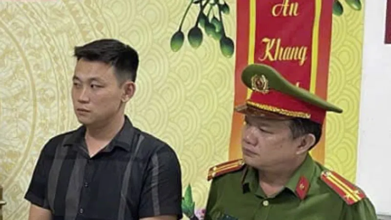 Quách Minh Nhựt tại cơ quan công an