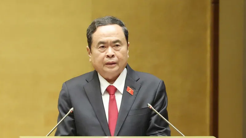 Chủ tịch Quốc hội Trần Thanh Mẫn phát biểu khai mạc kỳ họp. Ảnh: QUANG PHÚC 