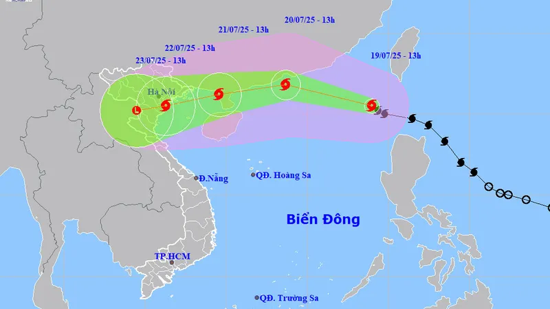 Dự báo bão số 3 (Wipha) đi vào đất liền, gây mưa to ở Bắc bộ và Bắc Trung bộ