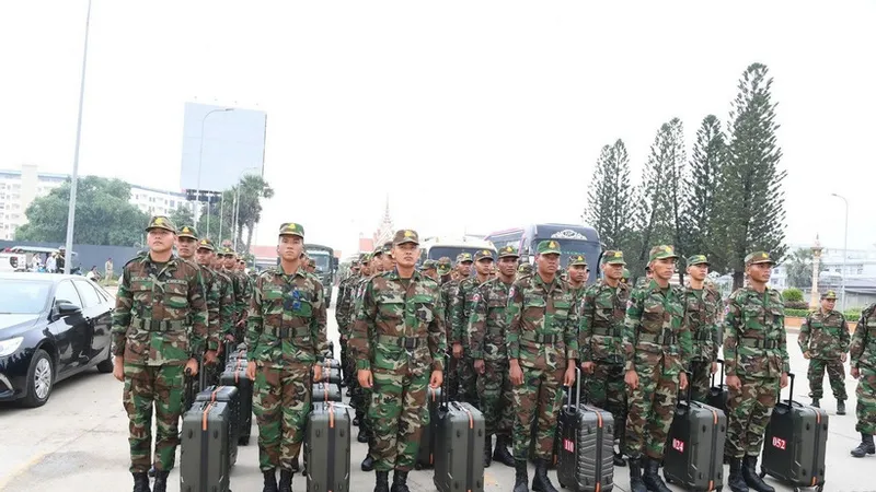 Đón đoàn Quân đội Campuchia sang Việt Nam tham gia diễu binh, diễu hành dịp 2-9