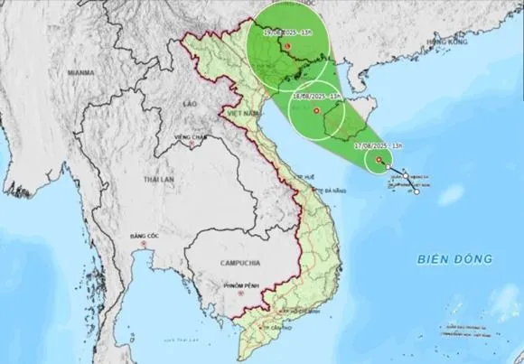 Ngày mai (18-8), áp thấp nhiệt đới vào vịnh Bắc bộ 