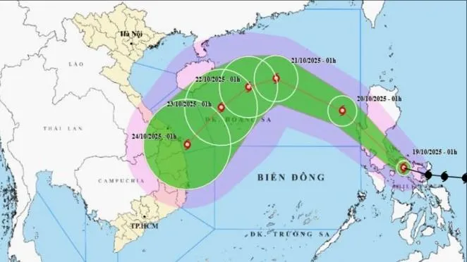 Hôm nay 19-10, bão số 12 vào Biển Đông 