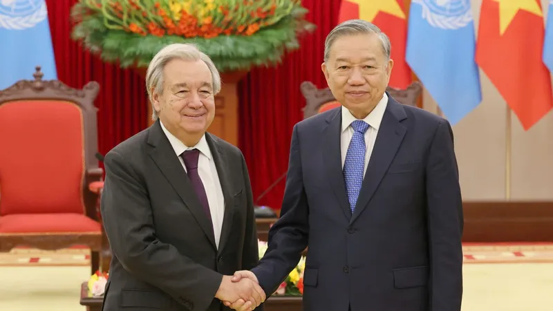 Tổng Bí thư Tô Lâm tiếp Tổng Thư ký Liên hợp quốc António Guterres