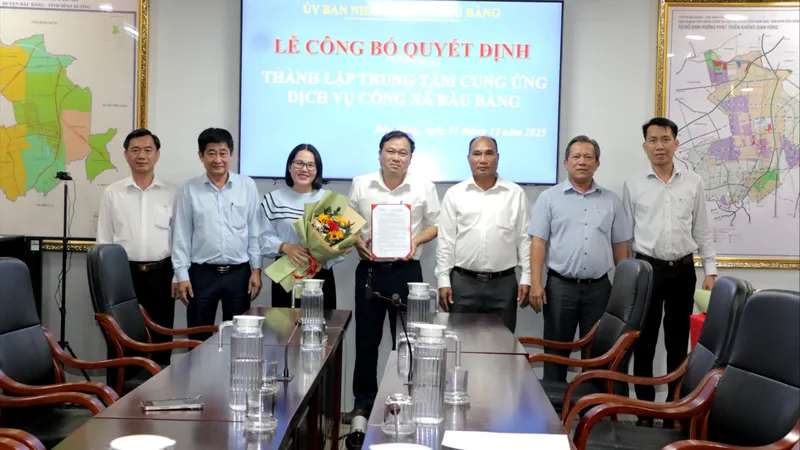 Xã Bàu Bàng (TPHCM) thành lập trung tâm cung ứng dịch vụ công và trạm y tế xã