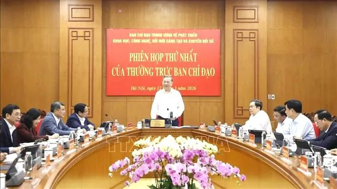 Tổng Bí thư Tô Lâm phát biểu chỉ đạo tại phiên họp. Ảnh: Thống Nhất/TTXVN