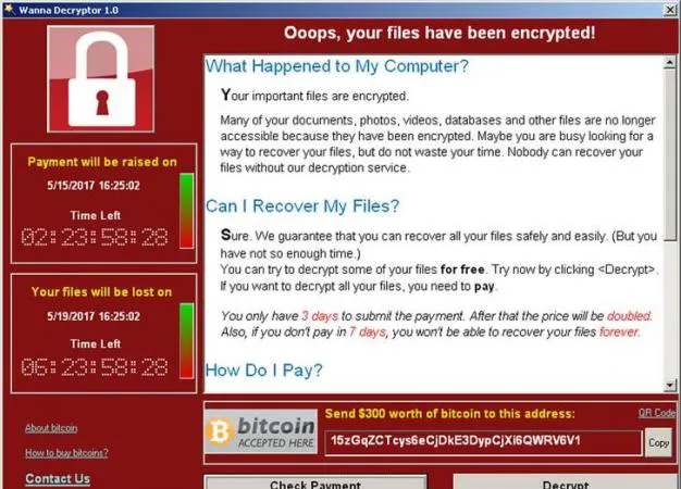 Một máy bị nhiễm mã độc WannaCry. Ảnh: REUTERS