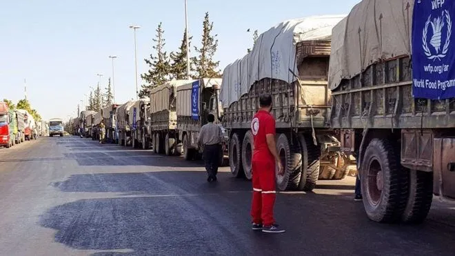 Đoàn xe cứu trợ Syria. Nguồn: EPA