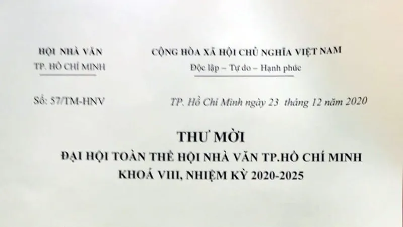 Đại hội Hội Nhà văn TPHCM ngày 28 và 29-12