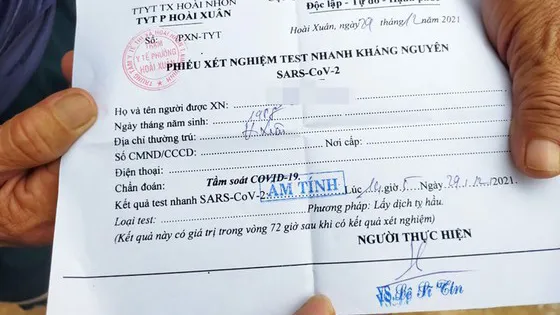 Thị xã Hoài Nhơn, Bình Định: Nhiều học sinh phải trả phí test Covid-19 trước khi tiêm vaccine